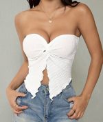 Top de punto blanco