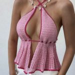 Top tejido rosa